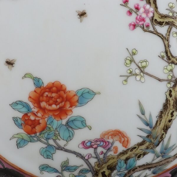 pastel floral pattern flat vase, made in the Qianlong period of the Qing Dynasty - Image 4
