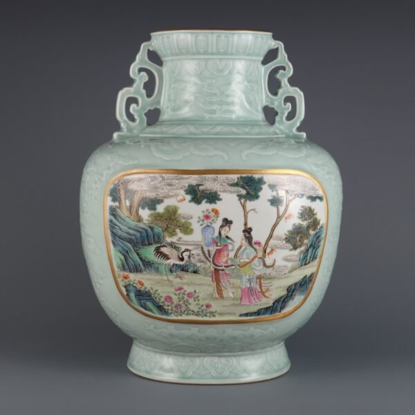 pattern open window powder enamel Magu offering longevity double-ear flat bottle - Image 2