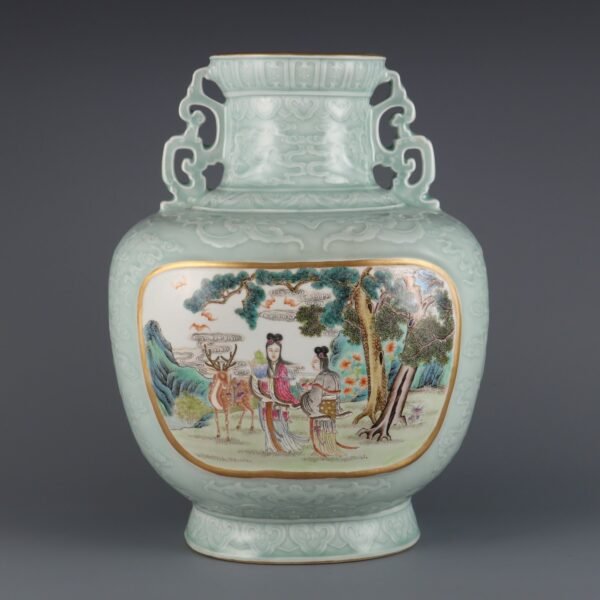 pattern open window powder enamel Magu offering longevity double-ear flat bottle