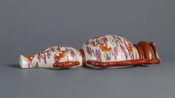 Qing Dynasty Qianlong period pink enamel hanging vase with thousands of auspicious clouds pattern - Image 4
