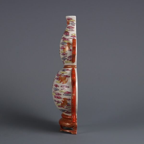 Qing Dynasty Qianlong period pink enamel hanging vase with thousands of auspicious clouds pattern - Image 7