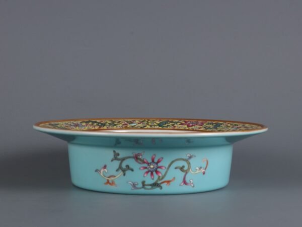 Qing Dynasty Qianlong Period Famille Rose Passionflower Five Blessings Holding Longevity