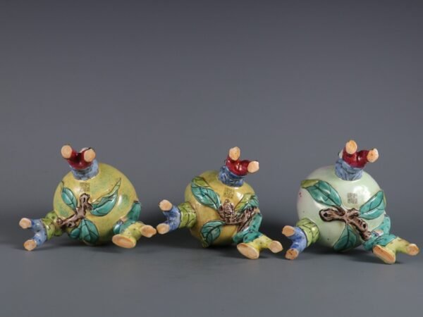 Qing Dynasty Qianlong period piled sculpture plus color three more boy ornaments - Image 8