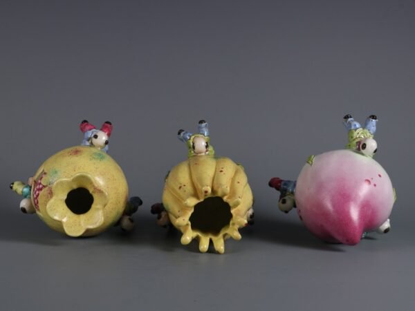 Qing Dynasty Qianlong period piled sculpture plus color three more boy ornaments - Image 9