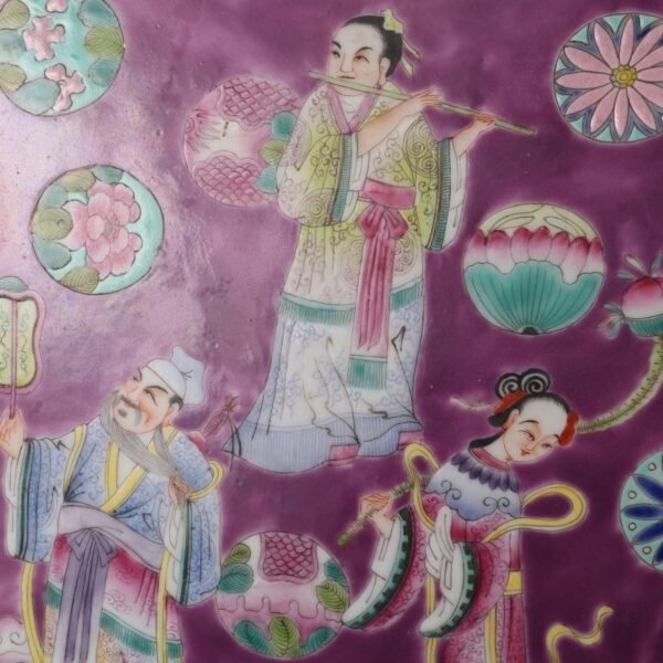 group of immortals in rouge red and yellow ground, made in Jiaqing period of Qing Dynasty - Image 10