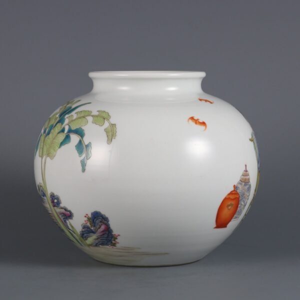 Qing Dynasty Qianlong Period Famille rose three mothers teach their children pomegranate jar - Image 2