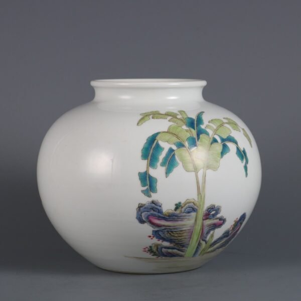 Qing Dynasty Qianlong Period Famille rose three mothers teach their children pomegranate jar - Image 6