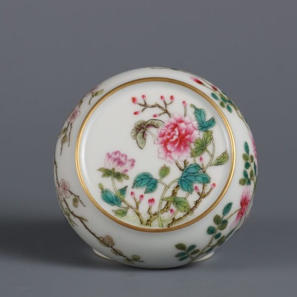 Qing Dynasty Yongzheng Period Pink Butterfly Love Flower Rouge Box - Image 8