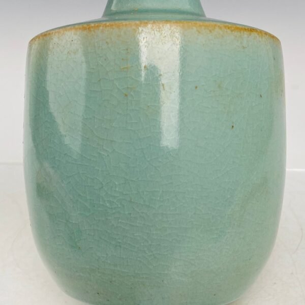 porcelain thin gold script carved poem plate mouth bottle - Image 3