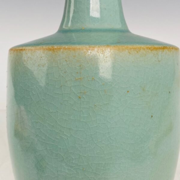 porcelain thin gold script carved poem plate mouth bottle - Image 8