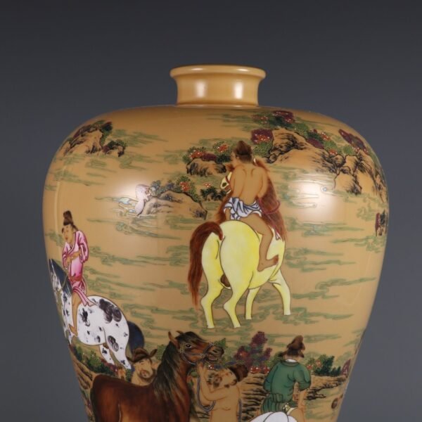 pastel-colored horse-washing pattern, made in the Yongzheng period of the Qing Dynasty - Image 7