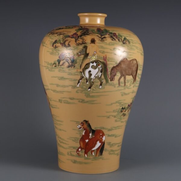 pastel-colored horse-washing pattern, made in the Yongzheng period of the Qing Dynasty - Image 2