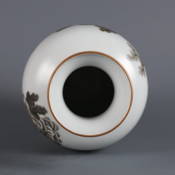 Hongxian Period Pink Color Landscape Lantern Vase - Image 2