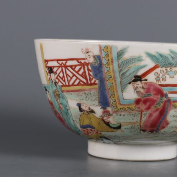 Qing Dynasty Yongzheng Period Famille Rose Figure Story Bowl - Image 6
