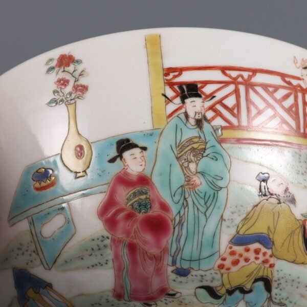 Qing Dynasty Yongzheng Period Famille Rose Figure Story Bowl - Image 7