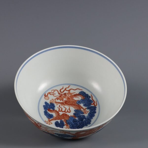 porcelain and red dragon patterns made in the Kangxi period of the Qing Dynasty - Image 3