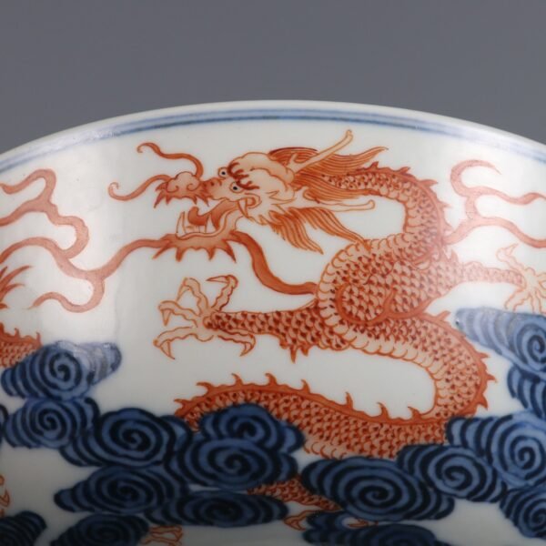 porcelain and red dragon patterns made in the Kangxi period of the Qing Dynasty - Image 5