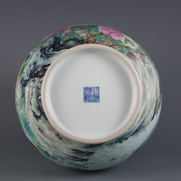 Qing Dynasty Qianlong Period Famille Rose Five Cardinal Relationships Inscribed with Poems Ruyi Ear - Image 8