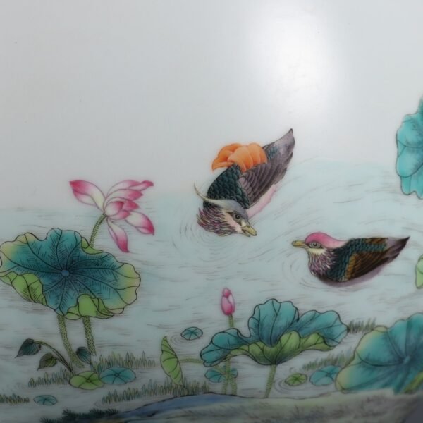Qing Dynasty Qianlong Period Famille Rose Five Cardinal Relationships Inscribed with Poems Ruyi Ear - Image 5