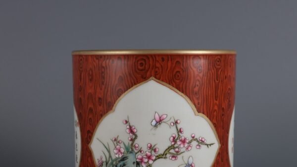 famille rose floral pattern pen holder made in the Qianlong period of the Qing Dynasty - Image 5