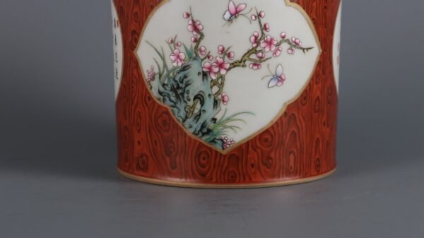 famille rose floral pattern pen holder made in the Qianlong period of the Qing Dynasty - Image 6