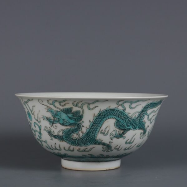 Qing Daoguang Year Green Dragon and Phoenix Bowl - Image 9