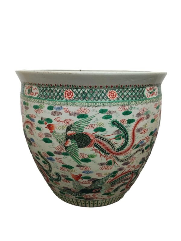 Large jar with colorful phoenix and nine-day pattern from the Kangxi period of the Qing Dynasty - Image 2