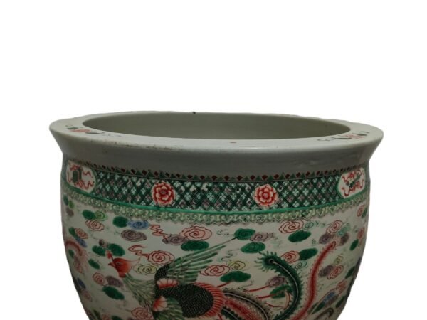 Large jar with colorful phoenix and nine-day pattern from the Kangxi period of the Qing Dynasty - Image 5