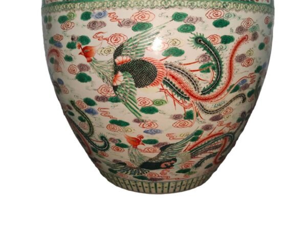 Large jar with colorful phoenix and nine-day pattern from the Kangxi period of the Qing Dynasty - Image 6