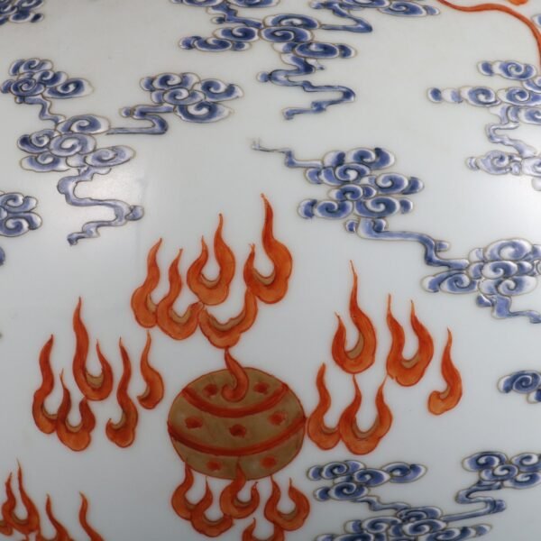 Qing Kangxi Period Famille Rose Gold-painted Cloud Dragon Pattern Celestial Globe Vase - Image 2