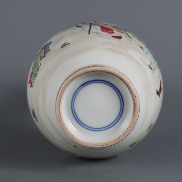 Qing Dynasty Yongzheng Period Famille Rose Figure Story Gallbladder Vase - Image 5