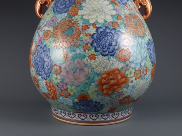 Doucai Wanhua Pattern Ruyi Ear Fu Tongzun, made in the Qianlong Period of the Qing Dynasty - Image 6