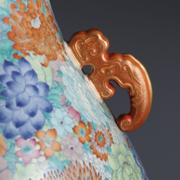 Doucai Wanhua Pattern Ruyi Ear Fu Tongzun, made in the Qianlong Period of the Qing Dynasty - Image 8