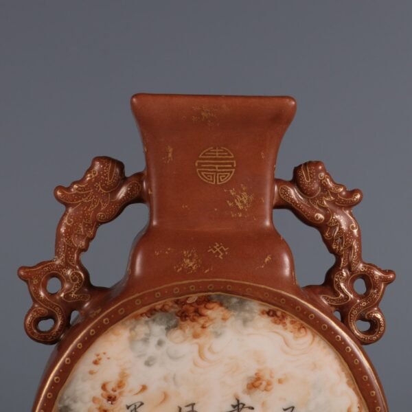 stone pattern glaze and inscriptions on it, made in the Qianlong period of the Qing Dynasty - Image 8