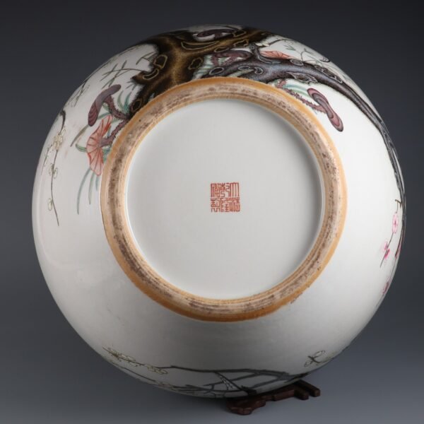 Qianlong Period of Qing Dynasty, Porcelain Twelve Happiness Large Celestial Globe Vase - Image 9