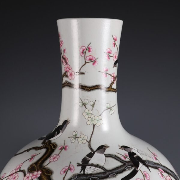 Qianlong Period of Qing Dynasty, Porcelain Twelve Happiness Large Celestial Globe Vase - Image 4