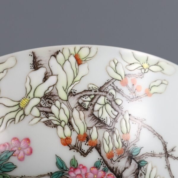 Qing Dynasty Qianlong period enameled pheasant and peony pattern bowl - Image 4