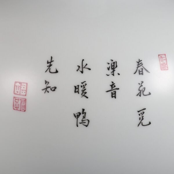 Qing Dynasty Yongzheng Period Famille Rose Flower and Bird Poems Tianqiu Vase - Image 4