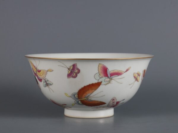 Qing Dynasty Yongzheng imperial porcelain bowl with butterfly pattern