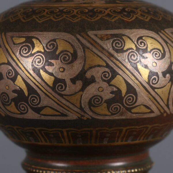 Qing Dynasty Qianlong Period Bronze Glaze Gold and Silver Cuobenba Pot - Image 3
