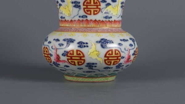 Qing Dynasty Yongzheng period pink enamel longevity double pattern slag bucket - Image 5