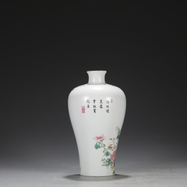 Old collection of Qing Dynasty Yongzheng enamel flower and bird pattern plum vase - Image 5