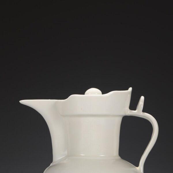 Old collection of Ming Dynasty Yongle sweet white glaze dark carved three-dot pattern monk hat pot - Image 3