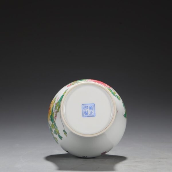 Old Collection Qing Dynasty Yongzheng Enamel Flower Branch Garlic Vase - Image 8