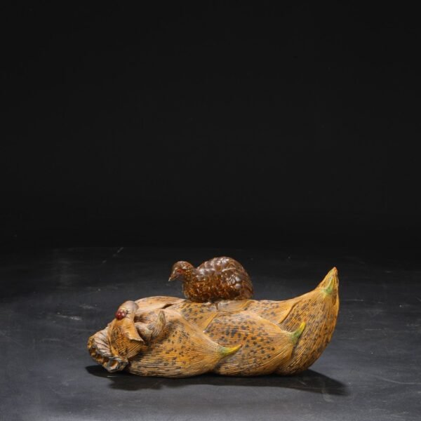 Old collection of Qing Qianlong bionic porcelain imperial bamboo shoots - Image 2