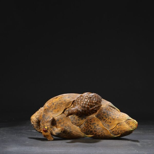 Old collection of Qing Qianlong bionic porcelain imperial bamboo shoots - Image 4