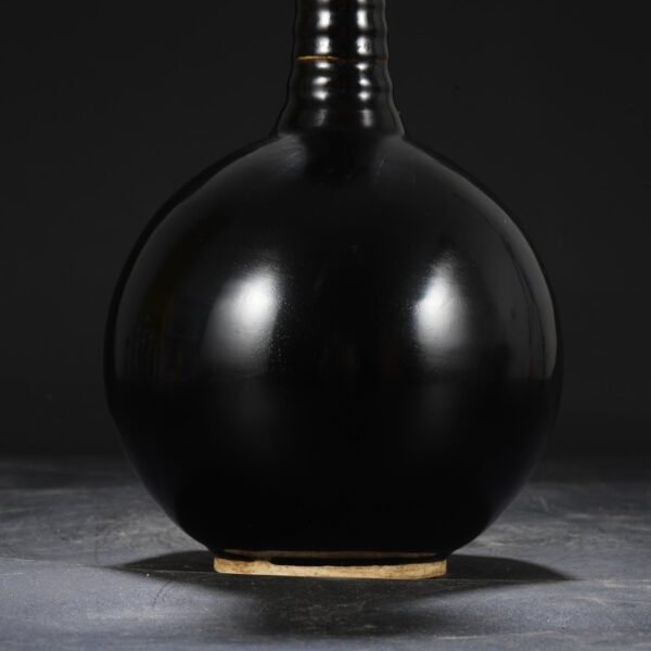 Old collection of Northern Song Dynasty Ding kiln black glaze imperial phoenix head vase - Image 3