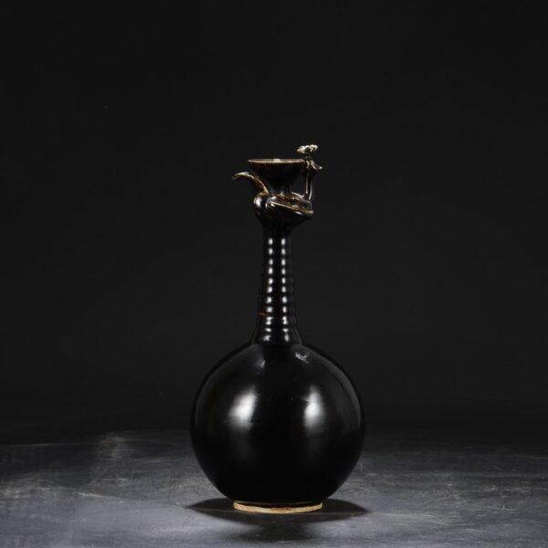 Old collection of Northern Song Dynasty Ding kiln black glaze imperial phoenix head vase - Image 6