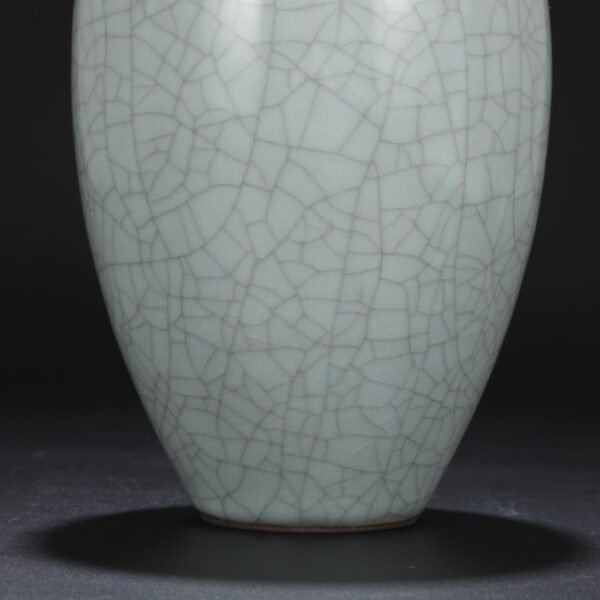 Old Southern Song Dynasty official kiln green glaze silver mouth large plum vase "Jianfu Palace" - Image 4
