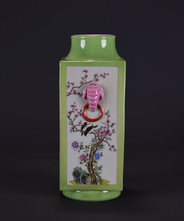 Old collection of Qing Qianlong famille rose four seasons flower and bird pattern - Image 5